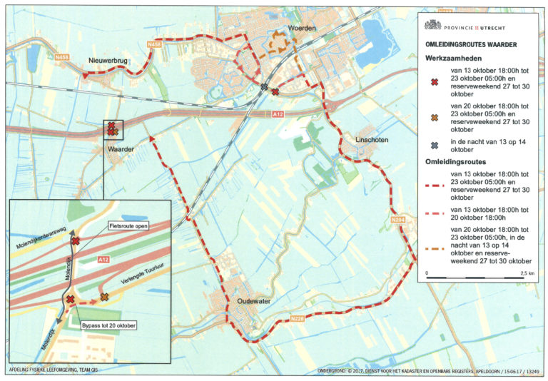Omleidingsroutes wegwerkzaamheden Waarder